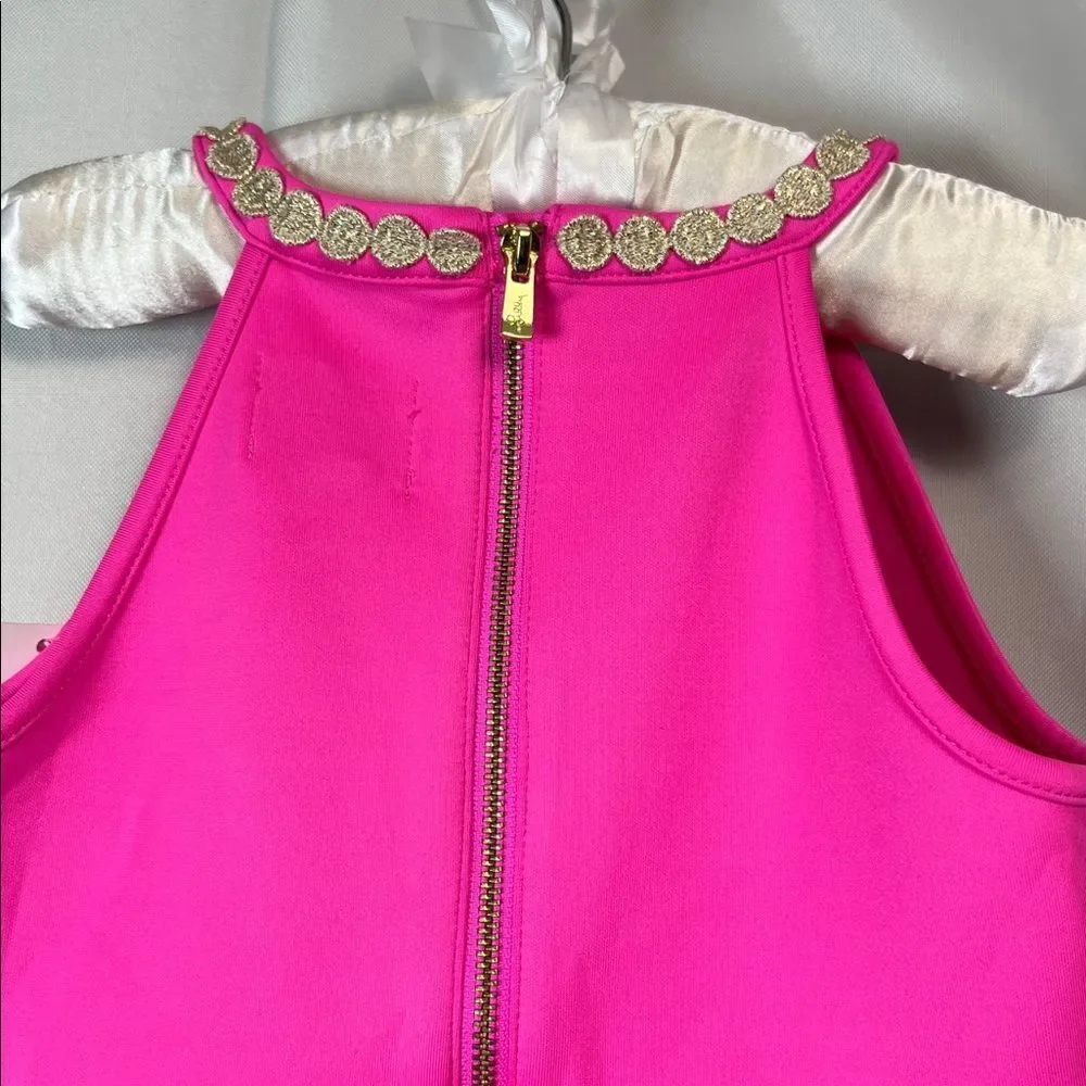 Lilly Pulitzer Vibrant Pink Caesara peplum dress size 4 - 5 NWT